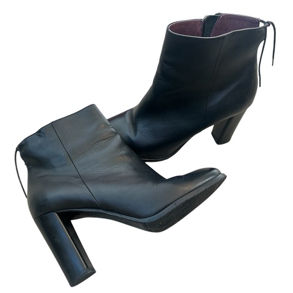 CheBello NWOT size 9.5 back lace up black leather heels!  lux made in Italy - Picture 2 of 14